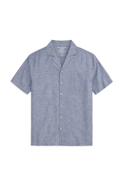 Front view of Tech Linen Camp Shirt in Wild Rapids