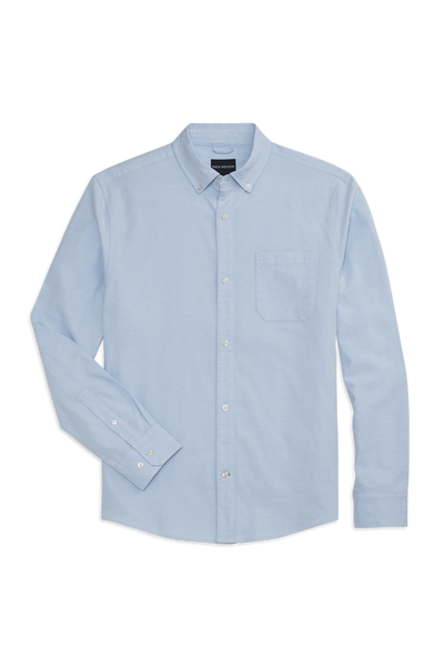 Front view of Dean Oxford Shirt in Dean Blue / White