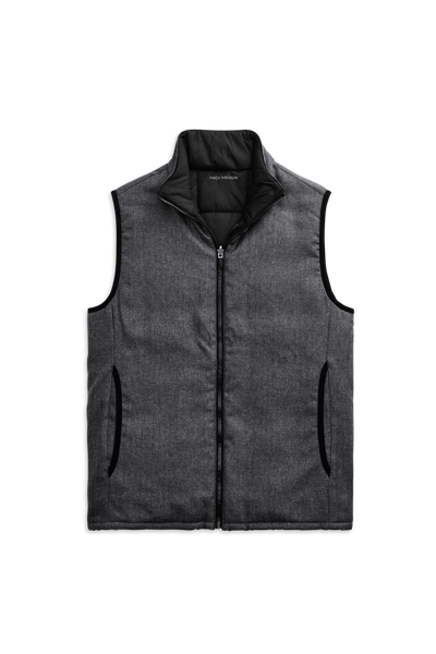 Charcoal Heather / True Black | Front view of Habitat Vest in Charcoal Heather / True Black 
