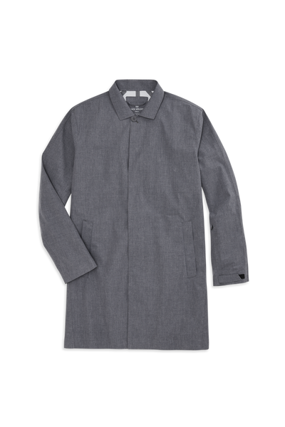 Thunder Heather | Front view of Stormchaser Mackintosh Jacket in Thunder Heather