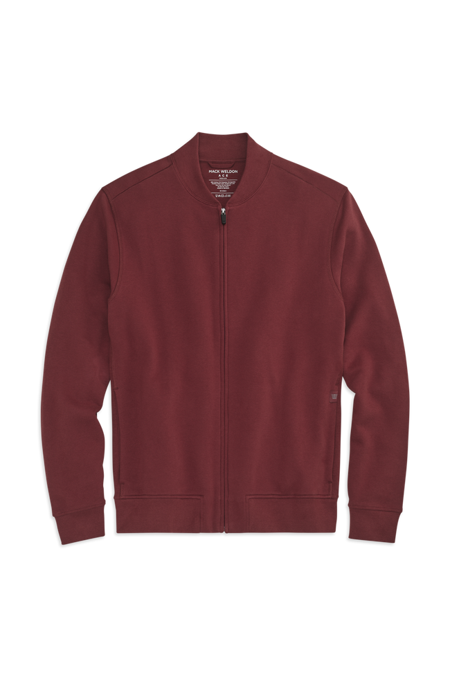 Front view of Ace Bomber Jacket in Aged port