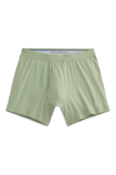 Basil | Front view of SILVER Boxer Brief in Basil