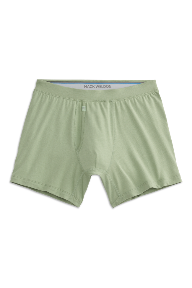 Basil | Front view of SILVER Boxer Brief in Basil