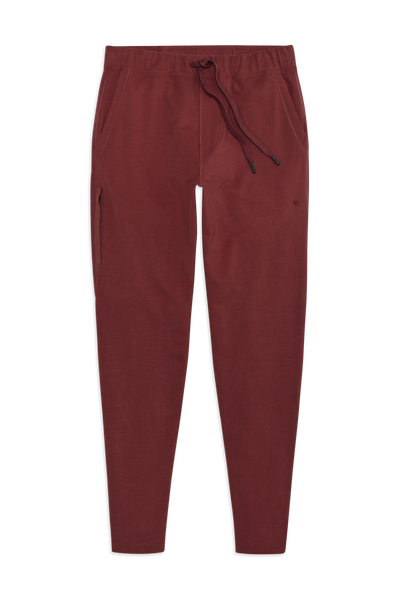 Front view of Ace Sweatpant in Aged Port