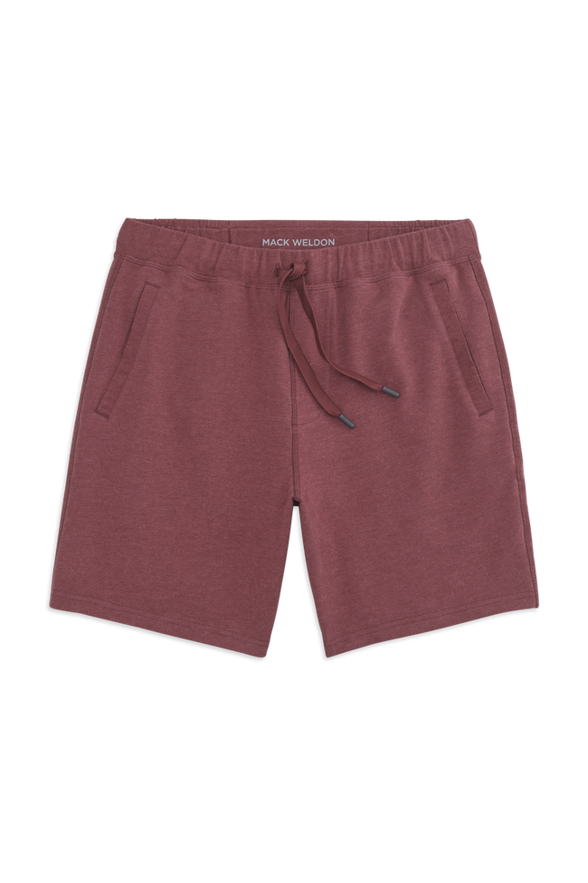 Front view of ACE Sweatshort 7” in Mai Tai Heather