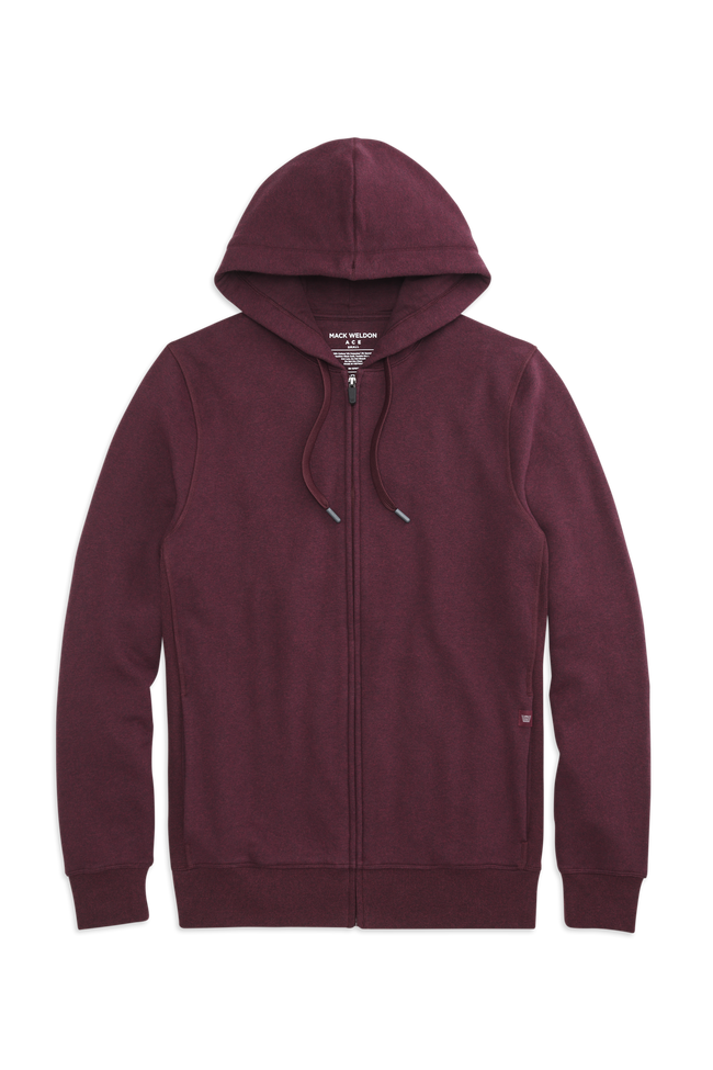 Purple Potion Heather | Front view of ACE Full-Zip Hooded Sweatshirt in Purple Potion Heather