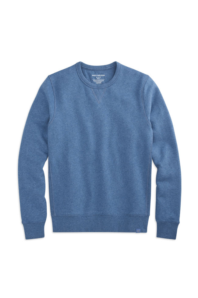 Blue Jean Heather | Front view of ACE Crew Neck Sweatshirt in Blue Jean Heather
