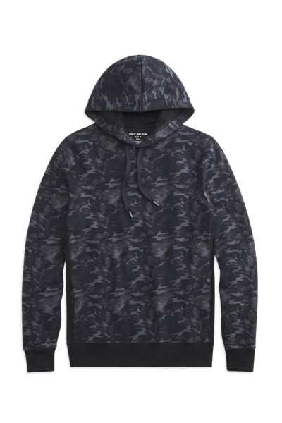 True Black Camo | Front view of ACE Pullover Hooded Sweatshirt in True Black Camo