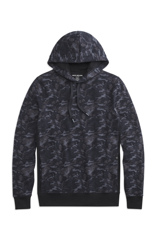 True Black Camo | Front view of ACE Pullover Hooded Sweatshirt in True Black Camo