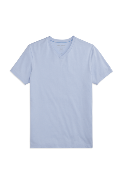 Front view-Pima V-Neck T-Shirt in First Frost
