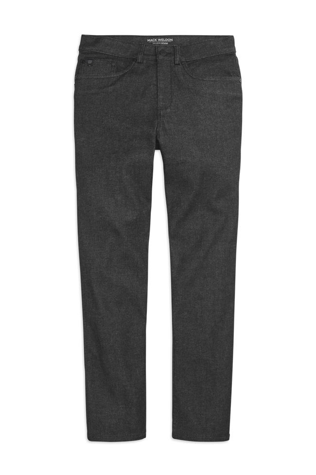 Black Wash | Front view of SILVER Relaxed Denim in Black Wash