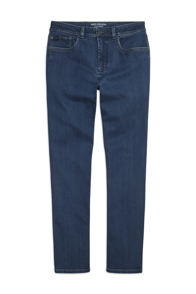 Faded Indigo | Front view of SILVER Relaxed Denim in Faded Indigo