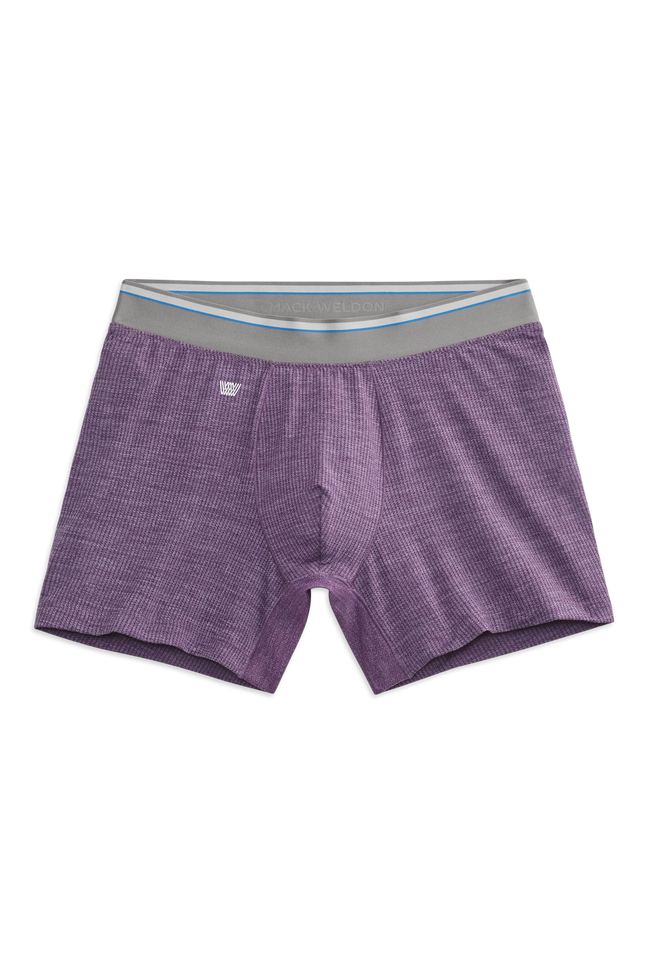 Front view of AIRKNITx Boxer Brief in Fig Pudding Heather