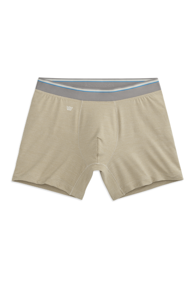 Front view of AIRKNITx Boxer Brief in Sisal Heather