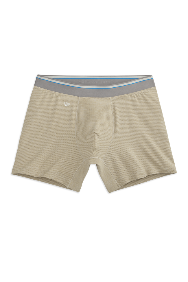 Front view of AIRKNITx Boxer Brief in Sisal Heather