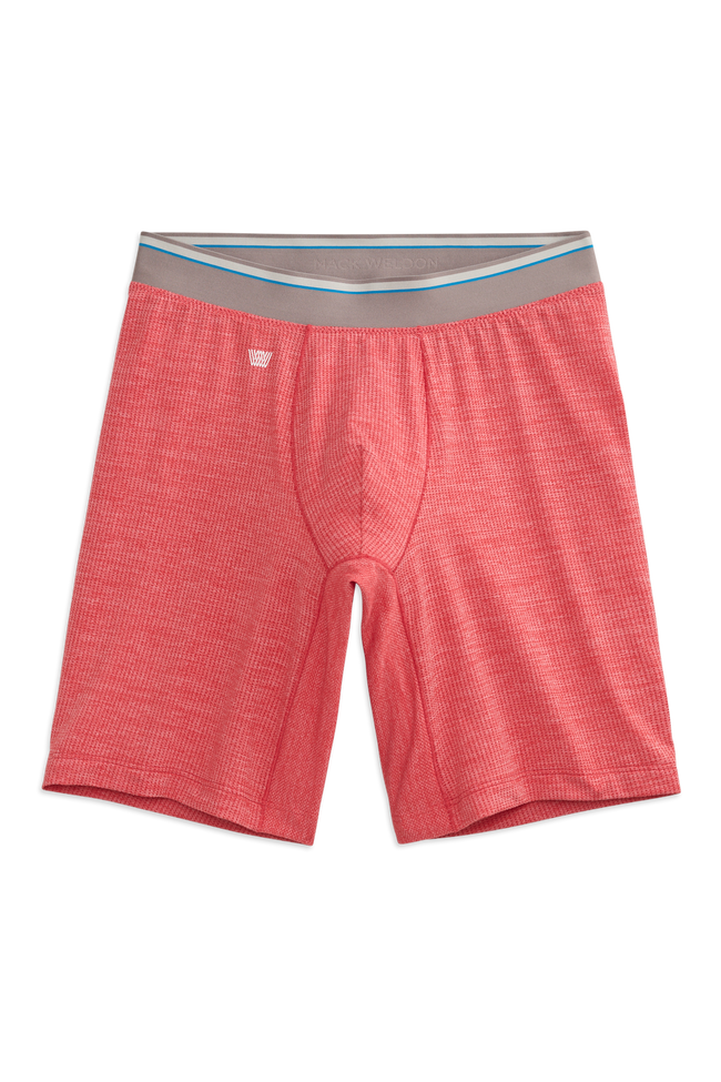 Front view of AIRKNITx 8" Boxer Brief in Jelly Roll Heather