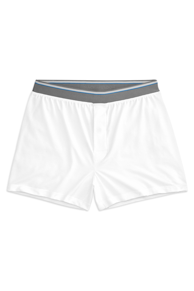 Front view of AIRKNITˣ Knit Boxer in Bright White
