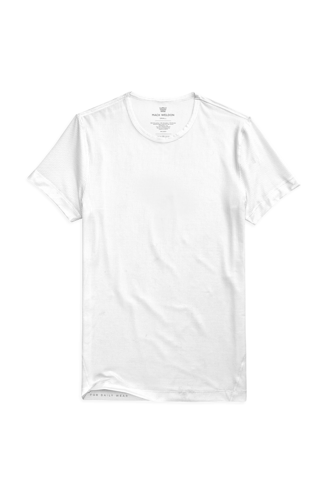 Bright White | Front view of AIRKNITx Crew Neck Undershirt in Bright White
