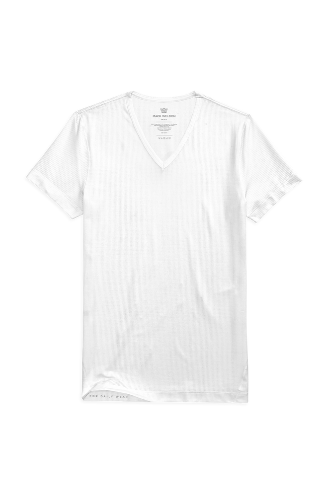 Bright White | Front view of AIRKNITx V-Neck Undershirt in Bright White