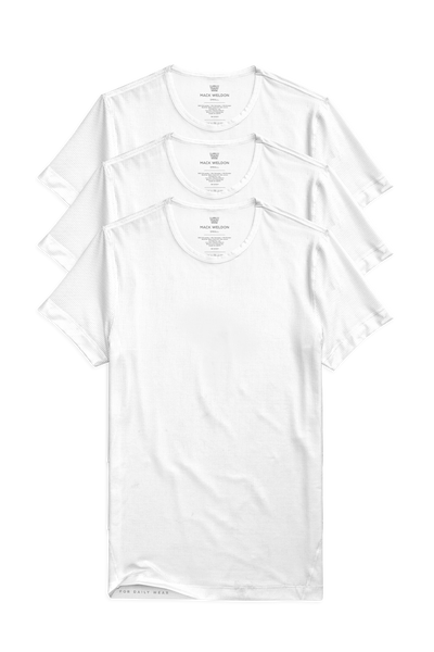 Front view of 3-Pack AIRKNITˣ Crew Neck Undershirt in Bright White