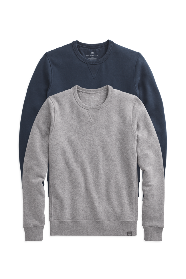 Total Eclipse / Grey Heather | Front view of 2-Pack ACE Crew Neck Sweatshirt in Total Eclipse / Grey Heather