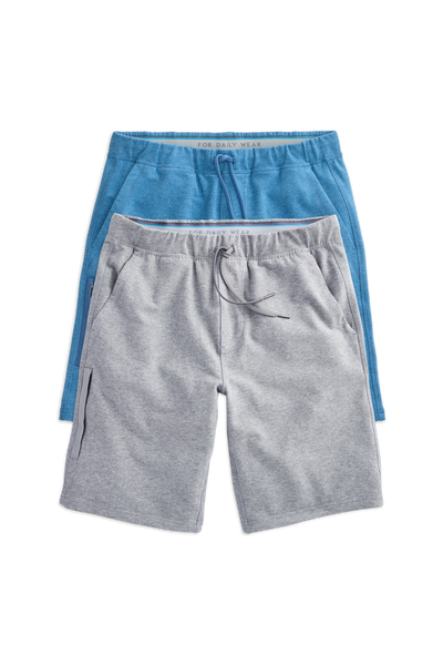 2-Pack ACE Sweatshort Chambray Heather / Grey Heather