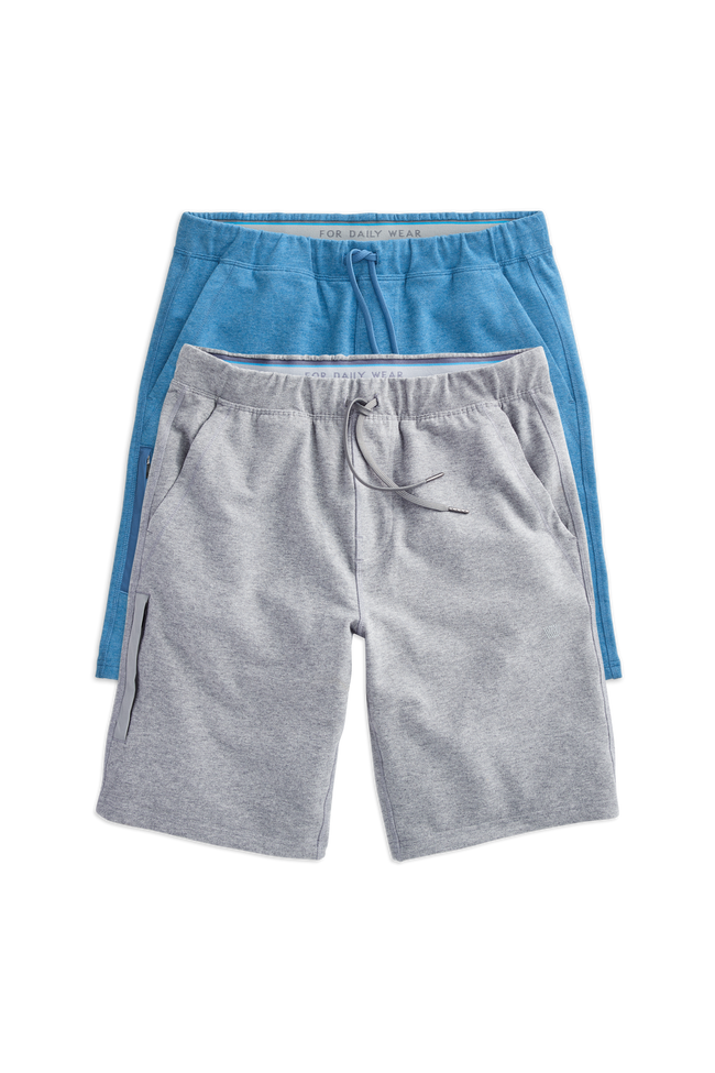 2-Pack ACE Sweatshort Chambray Heather / Grey Heather