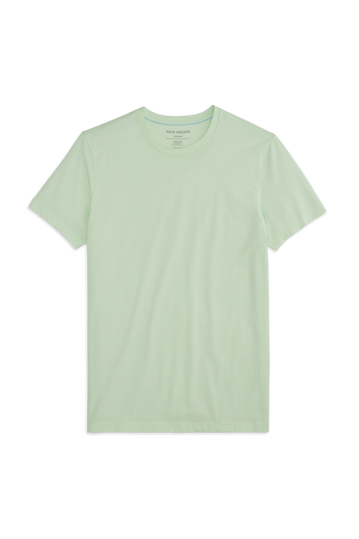 Front view of Pima Crew Neck in Misty Jade