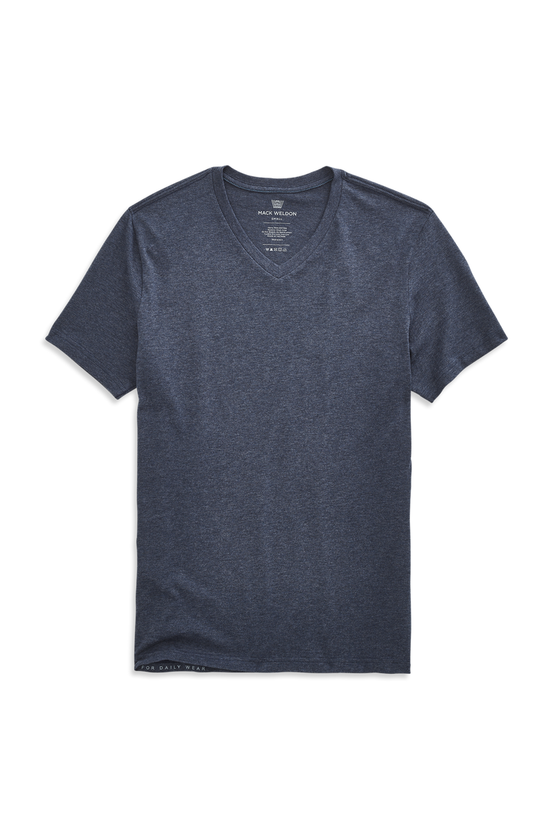 Pima V-Neck T-Shirt Navy Heather – Mack Weldon