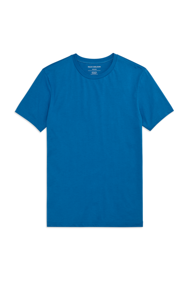 Front view of Pima Crew Neck T-shirt in Racing Blue