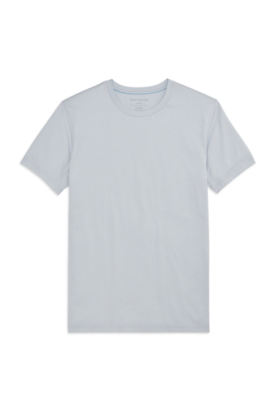 Front view of Pima Crew neck t-shirt in Steam 