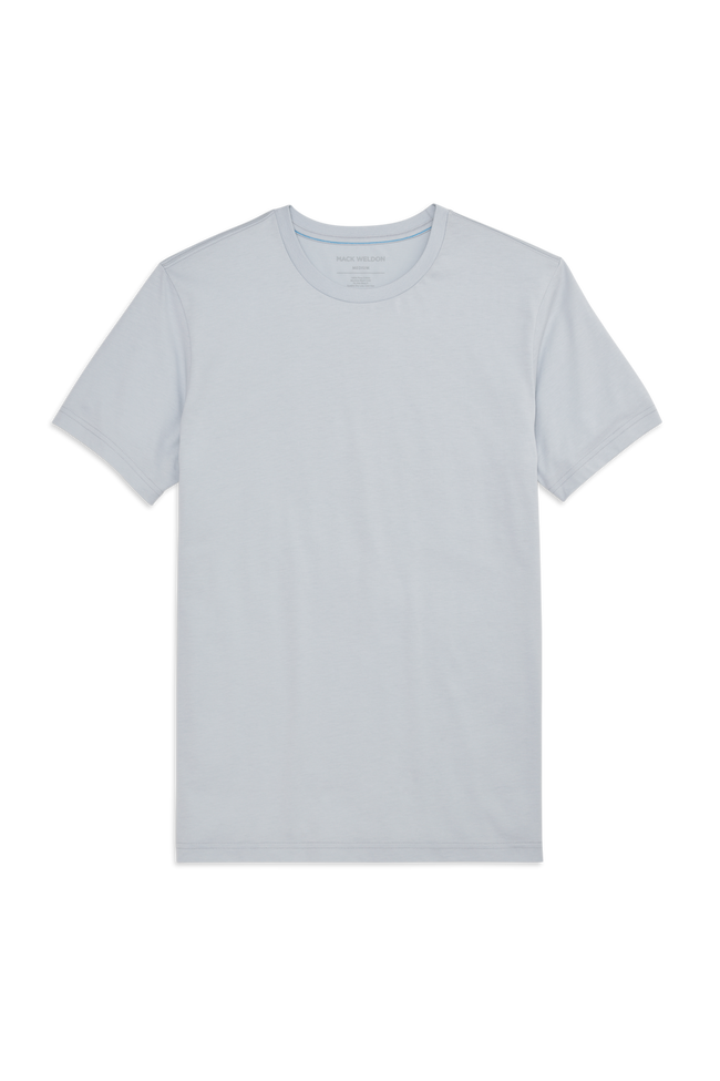 Front view of Pima Crew neck t-shirt in Steam 