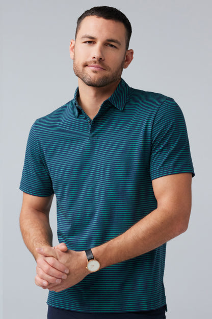 Man wearing Pima T-shirt polo