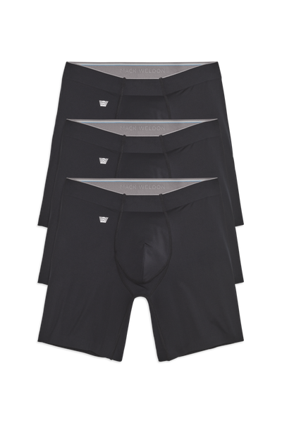 Front view of 3-Pack Stealth Pro Boxer Briefs in True Black