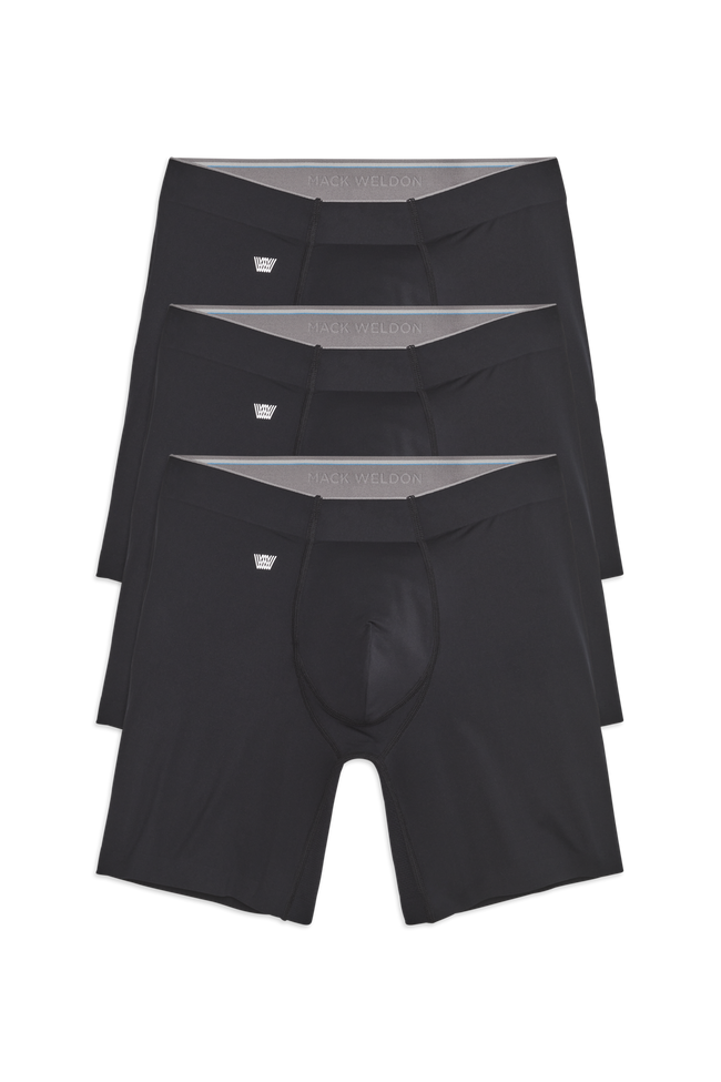 Front view of 3-Pack Stealth Pro Boxer Briefs in True Black