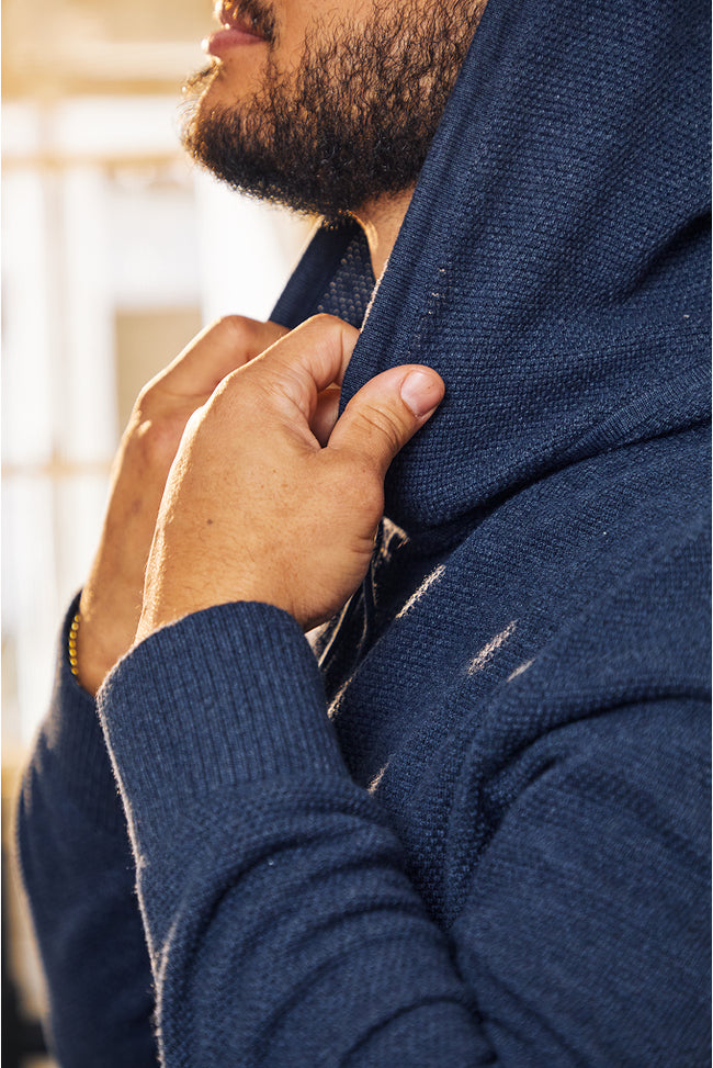 Chef L.T. Smith wearing the Tech Linen Hoodie