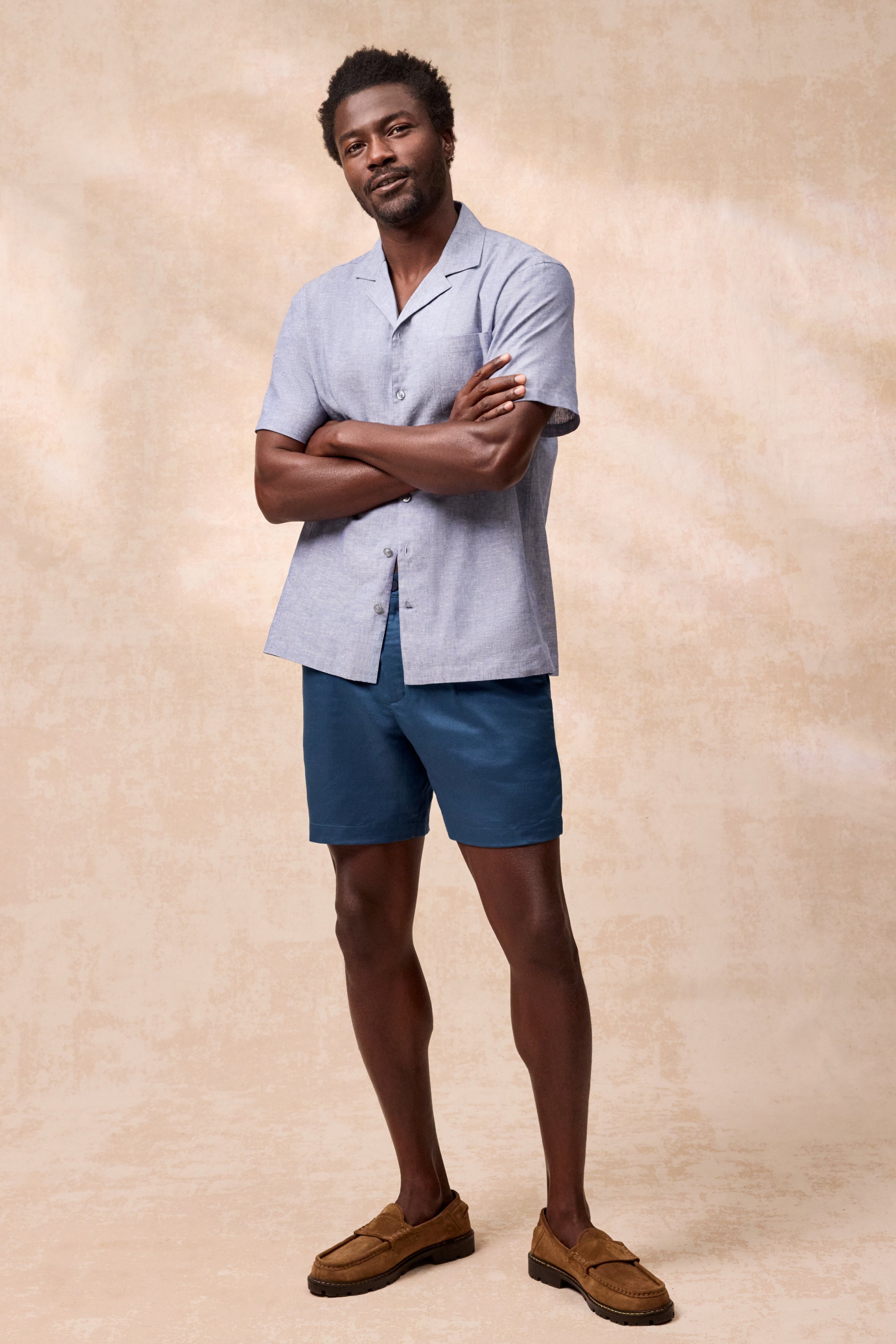Mack Weldon Tech Linen Pleated Short | Relaxed Travel Shorts