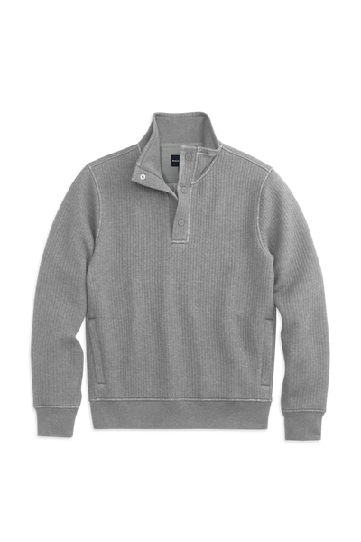 Front view of Quilted Rib Popover in Grey Heather