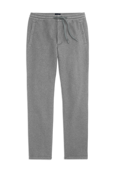 Front view of Quilted Rib Sweatpant in Grey Heather