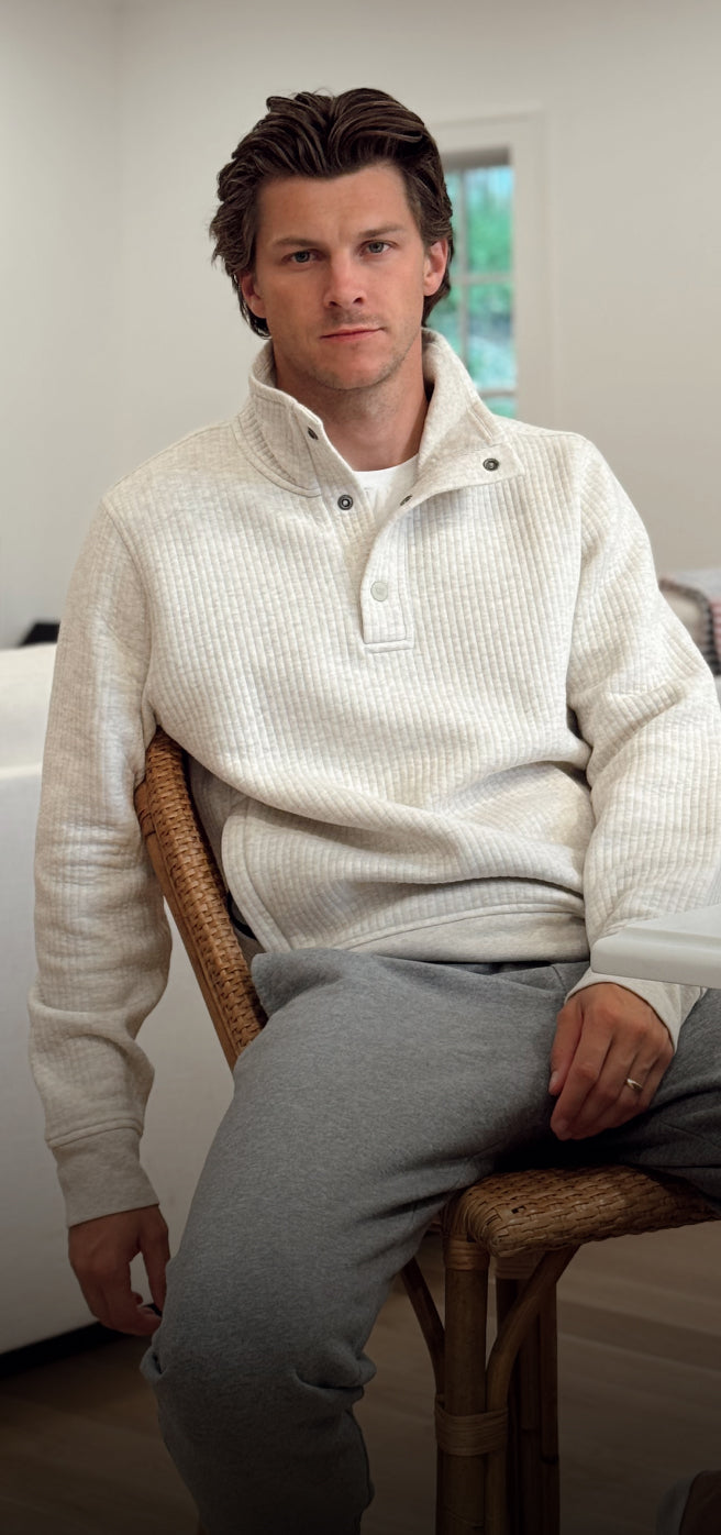 Benn Jordan wearing Quilted Rib Popover