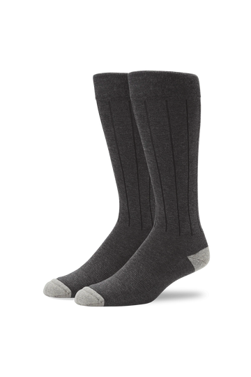 charcoal grey dress socks Mack Weldon Men's Premium SILVER Extended Crew in Night Sky/Grey Heather valentinesday24new