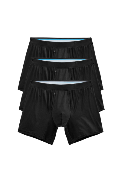 Front view of 3-Pack SILVER HD Boxer Briefs in True Black