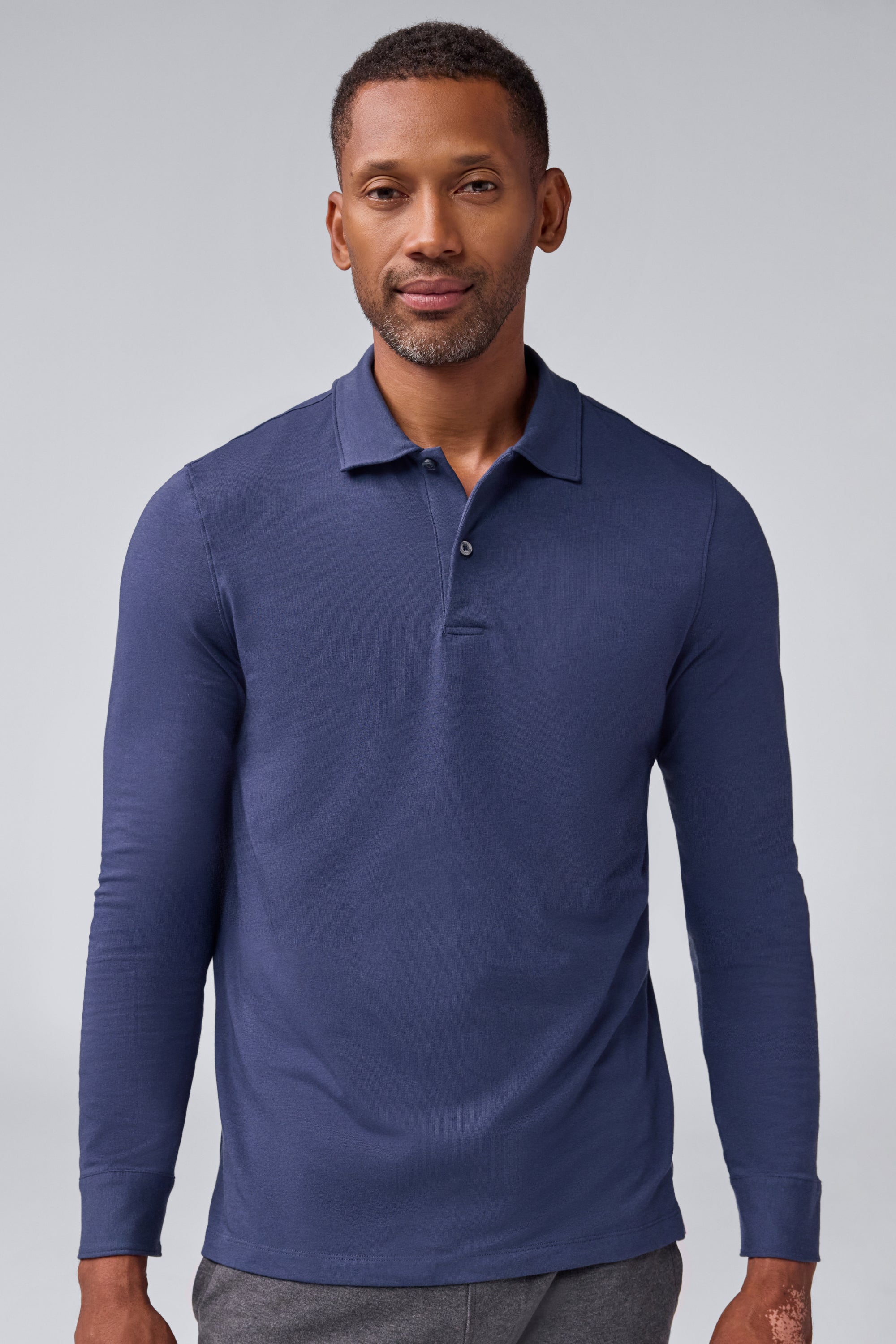 Mack Weldon SILVER Long Sleeve Polo | Luxury Anti-odor Polo