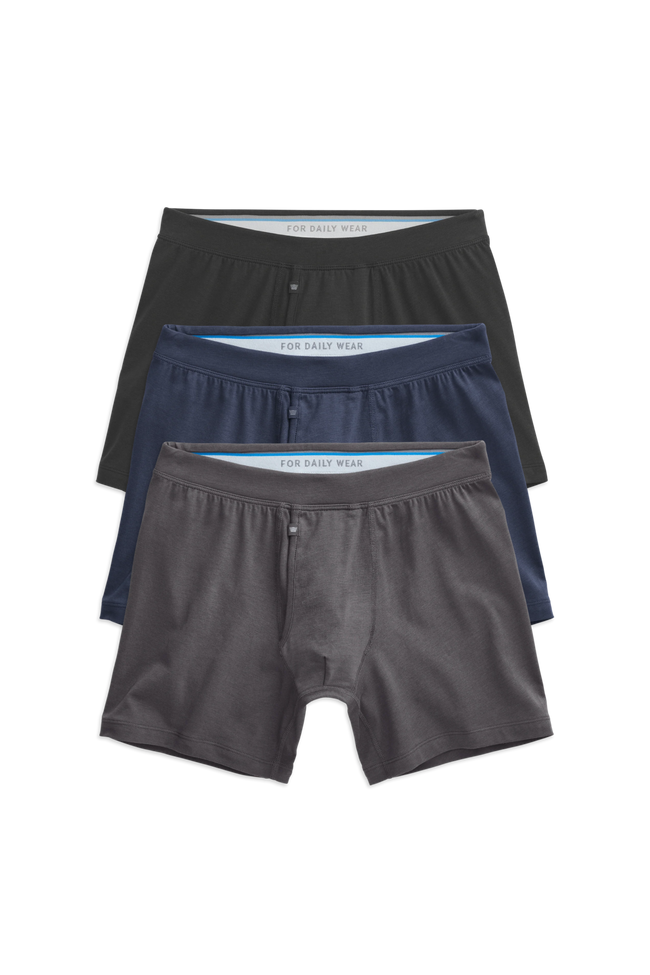 Front view of 3-Pack SILVER Boxer Briefs in Classic Combo