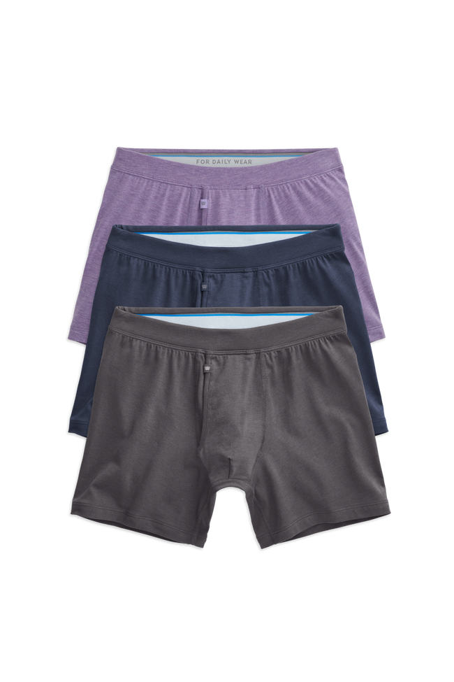 Front view of 3-Pack SILVER Boxer Briefs in Night Sky