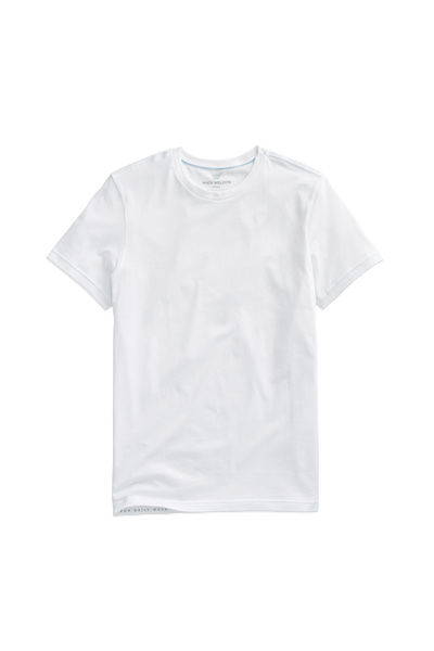 Front view of a Pima Crew Neck T-Shirt in Bright White