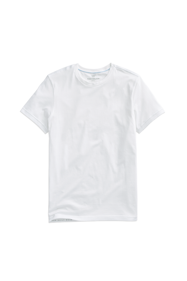 Front view of a Pima Crew Neck T-Shirt in Bright White