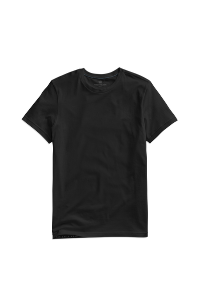 True Black | Front view of Pima Crew Neck T-Shirt in True Black