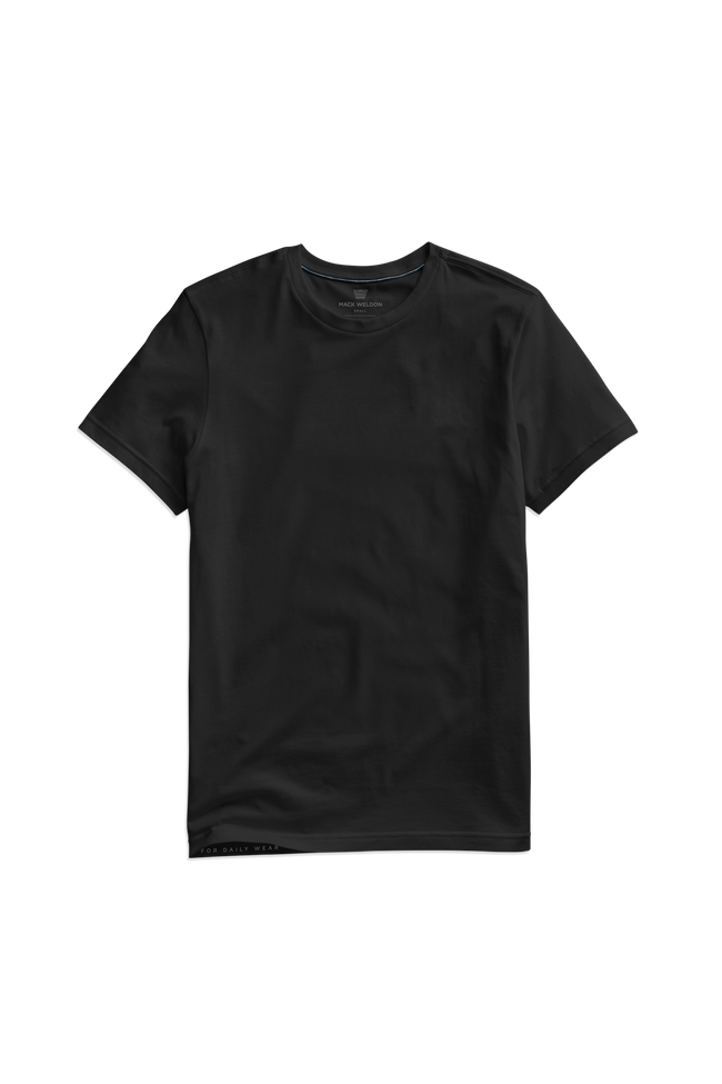 True Black | Front view of Pima Crew Neck T-Shirt in True Black