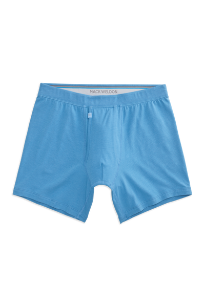 Front view of Silver Boxer Brief in Dean Blue